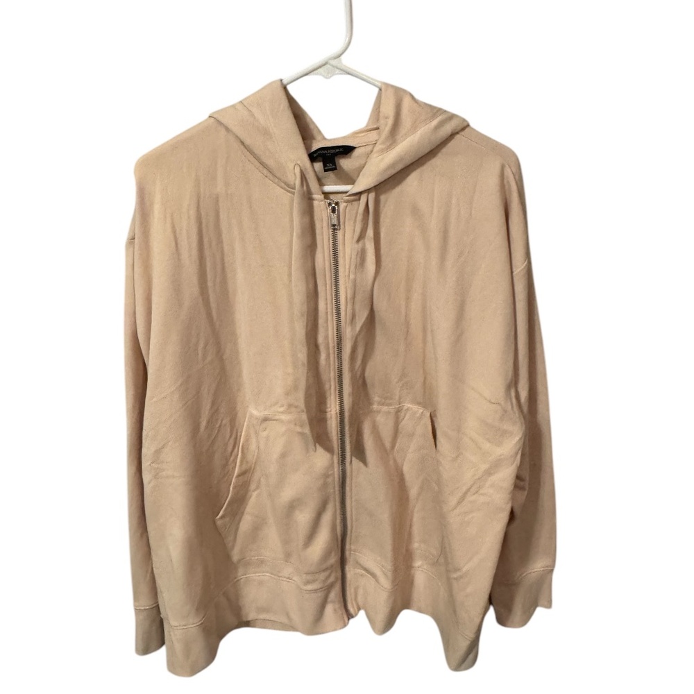 Banana Republic activewear zip up hoodie, peach/cream color, size XL